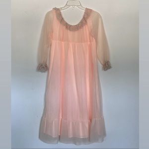Vintage Peach Chiffon Nightgown